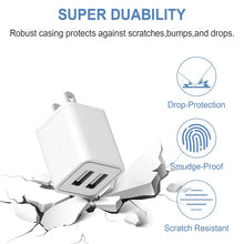 Load image into Gallery viewer, USB Wall Charger-5-Pack Dual Port USB Plug Cube-USB Cube Power Adapter for iPhone14/13/12/11/Pro/ProMax/Xs/XR/X/8,Samsung Galaxy S23 S22 S21,LG,Moto,Android Phones Power Block Fast Charging Box Brick