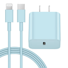 Load image into Gallery viewer, iPhone 14 13 12 11 Super Fast Charger-20W PD Type C Power Wall Charger with 6FT Charging Cable Compatible with iPhone 14/14 Pro Max/13/13 Mini/13 Pro/13 Pro Max/12/12 Pro/iPad Air-Blue