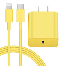 Load image into Gallery viewer, iPhone 14 13 12 11 Super Fast Charger-20W PD Type C Power Wall Charger with 6FT Charging Cable Compatible with iPhone 14/14 Pro Max/13/13 Mini/13 Pro/13 Pro Max/12/12 Pro/iPad Air-Yellow