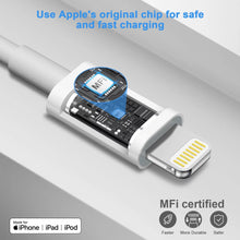 Load image into Gallery viewer, iPhone Fast Charger Lightning Cable-Apple MFi Certified-3-Pack USB-C to Lightning Cable-6Ft-Fast Charging Compatible with iPhone14/14 Plus/14 Pro/14 Pro Max/13/13pro/12/12 Pro/12 Pro Max/11/iPad