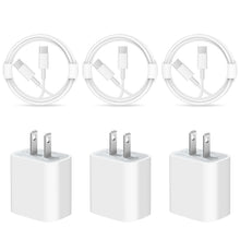 Load image into Gallery viewer, 3 Pack iPhone 15 Charger-USB C Charger-Apple MFi Certified-iPad Pro Charger iPad Air Mini Charger with 6FT Cable for iPhone 15/iPhone 15 Pro/iPhone 15 Pro Max/iPad Pro/Mini/Air4/AirPods
