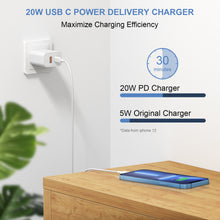 Load image into Gallery viewer, 3 Pack USB C Wall Charger-20W Dual Port QC+PD 3.0 Power Adapter-Double Fast Charger Block for iPhone 14/14 Pro/14 Pro Max/14 Plus/13/12/11, XS/XR/X, iPad Pro, Google Pixel, Samsung Galaxy and More