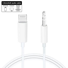 Load image into Gallery viewer, Aux Cord for iPhone-3.5mm Aux Cable for Car Compatible with iPhone 13 12 11 XS XR X 8 7 6 iPad iPod for Car Home Stereo Speaker Headphone-Support All iOS Version-3.3ft-White