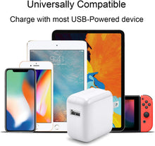 Load image into Gallery viewer, iPhone 14 13 12 11 Charger iPad Charger-Apple MFI Certified-12W USB Wall Charger Foldable Portable Travel Plug with USB Charging Cable Compatible with iPhone, iPad, iPad Mini, iPad Air 1/2/3, Airpod