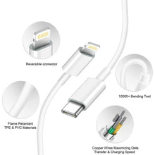 Load image into Gallery viewer, iPhone 14 13 12 11 Super Fast Charger-Apple MFi Certified-High Speed iPhone Charger-2-Pack 20W PD USB C 6FT Wall Charger Compatible with iPhone 13/13Pro/12/12 Pro/11/11Pro/XS/Max/XR/X/8/8 Plus
