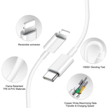 Load image into Gallery viewer, iPhone Fast Charger Cable【Apple MFi Certified】2-Pack USB-C to Lightning Cable (6.6Ft) Fast Charging Compatible with iPhone 12/12 Mini/12 Pro/12 Pro Max/11/11 Pro/11 Pro Max/Xs Max/XR/X, iPad and More