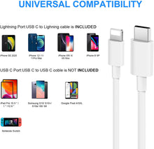 Load image into Gallery viewer, iPhone Charger【Apple MFi Certified】 20W PD Fast Type C Power Wall Charger with 6FT USB C to Lightning Cable Compatible iPhone 12/12 Mini/12Pro/12 Pro Max/11/11 Pro Max/Xs Max/XR/X, iPad