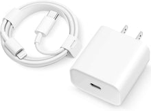 Load image into Gallery viewer, iPhone Charger【Apple MFi Certified】 20W PD Fast Type C Power Wall Charger with 6FT USB C to Lightning Cable Compatible iPhone 12/12 Mini/12Pro/12 Pro Max/11/11 Pro Max/Xs Max/XR/X, iPad