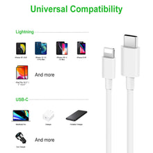 Load image into Gallery viewer, iPhone Fast Charger Cable【Apple MFi Certified】2-Pack USB-C to Lightning Cable (6.6Ft) Fast Charging Compatible with iPhone 12/12 Mini/12 Pro/12 Pro Max/11/11 Pro/11 Pro Max/Xs Max/XR/X, iPad and More