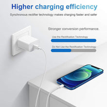 Load image into Gallery viewer, iPhone 14 13 12 11 Super Fast Charger-Apple MFi Certified-High Speed iPhone Charger-2-Pack 20W PD USB C 6FT Wall Charger Compatible with iPhone 13/13Pro/12/12 Pro/11/11Pro/XS/Max/XR/X/8/8 Plus