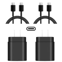Load image into Gallery viewer, USB C Super Fast Wall Charger-2-Pack 25W USB-C Fast Charger-6Ft Type C to Type C Cable for Samsung Galaxy S22/S22 Ultra/S22+/S21 Ultra/S21+/S21/S20 Ultra/Note 20 Ultra/Note 10+/Not 10