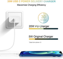 Load image into Gallery viewer, 3 Pack USB C Wall Charger-iPhone Fast Charger Block 20W PD Power Adapter Compatible with iPhone 13/13 Mini/13 Pro/13 Pro Max/12/11 iPad Pro/Mini Google Pixel 4/3 Samsung Galaxy S20 S10 and More