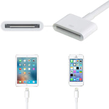 Load image into Gallery viewer, Lightning to 30-Pin Adapter [Apple MFi Certified] iPhone Charging Data Sync Connector Cable 8-Pin Male to 30-Pin Female Output Adapter Compatible iPhone 14/13/12/11/X/8/7/6/5/4S/4/3/iPad/iPod(0.2 m)
