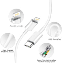 Load image into Gallery viewer, iPhone 14 13 12 11 Super Fast Charger-Apple MFi Certified-High Speed iPhone Charger-6FT Wall Charger-2-Pack 20W PD USB C Compatible with iPhone 14/14Pro/13/13 Pro/12/12Pro/XS/Max/XR/X/8/8 Plus
