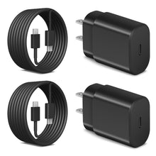 Load image into Gallery viewer, USB C Super Fast Wall Charger-2-Pack 25W USB-C Fast Charger-6Ft Type C to Type C Cable for Samsung Galaxy S23/S22/S22 Ultra/S22+/S21 Ultra/S21+/S21/S20 Ultra/Note 20 Ultra/Note 10+/Not 10
