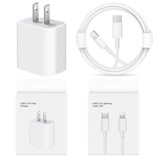 Load image into Gallery viewer, iPhone Fast Charger【Apple MFi Certified】 20W PD Type C Power Wall Charger with 6FT USB C to Lightning Cable Compatible iPhone 12/12 Mini/12Pro/12 Pro Max/11/11 Pro Max/Xs Max/XR/X, iPad Pro and More

