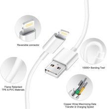 Load image into Gallery viewer, iPad Charger iPhone Fast Charger [Apple MFi Certified] 12W USB Wall Charger Foldable Portable Travel Plug with 2 Pack Lightning Cable Compatible with iPhone,iPad,Airpod
