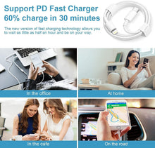 Load image into Gallery viewer, iPhone 14 13 12 11 Fast Charger-Apple MFi Certified-20W PD Type C Power Wall Charger with 6FT Charging Cable Compatible with iPhone 13/13 Pro Max/12/12 Mini/12 Pro/12 Pro Max/11/11 Pro iPad Air
