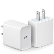 Load image into Gallery viewer, 2 Pack USB C Wall Charger-iPhone Fast Charger Block 20W PD Power Adapter Compatible with iPhone 13/13 Mini/13 Pro/13 Pro Max/12/11 iPad Pro/Mini Google Pixel 4/3 Samsung Galaxy S20 S10 and More
